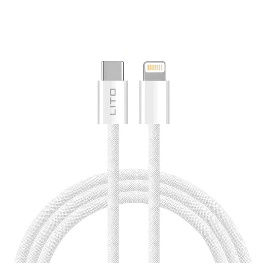 USB-C - Lightning Data- och Laddningskabel Lito LD04CL, 27W, 1m, Vit