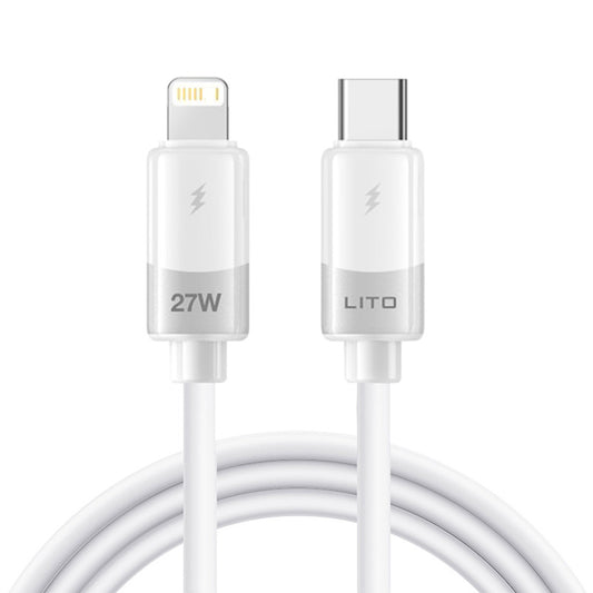 Data- och laddningskabel USB-C till Lightning Lito LD07, 27W, 1m, Vit