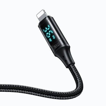 USB-C - Lightning McDodo CA-1030 Display, data- och laddningskabel, 36W, 1.2m, Svart