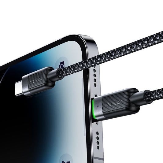USB-C - Lightning McDodo CA-2010 Självlindande data- och laddningskabel, 36W, 1.2m, Svart