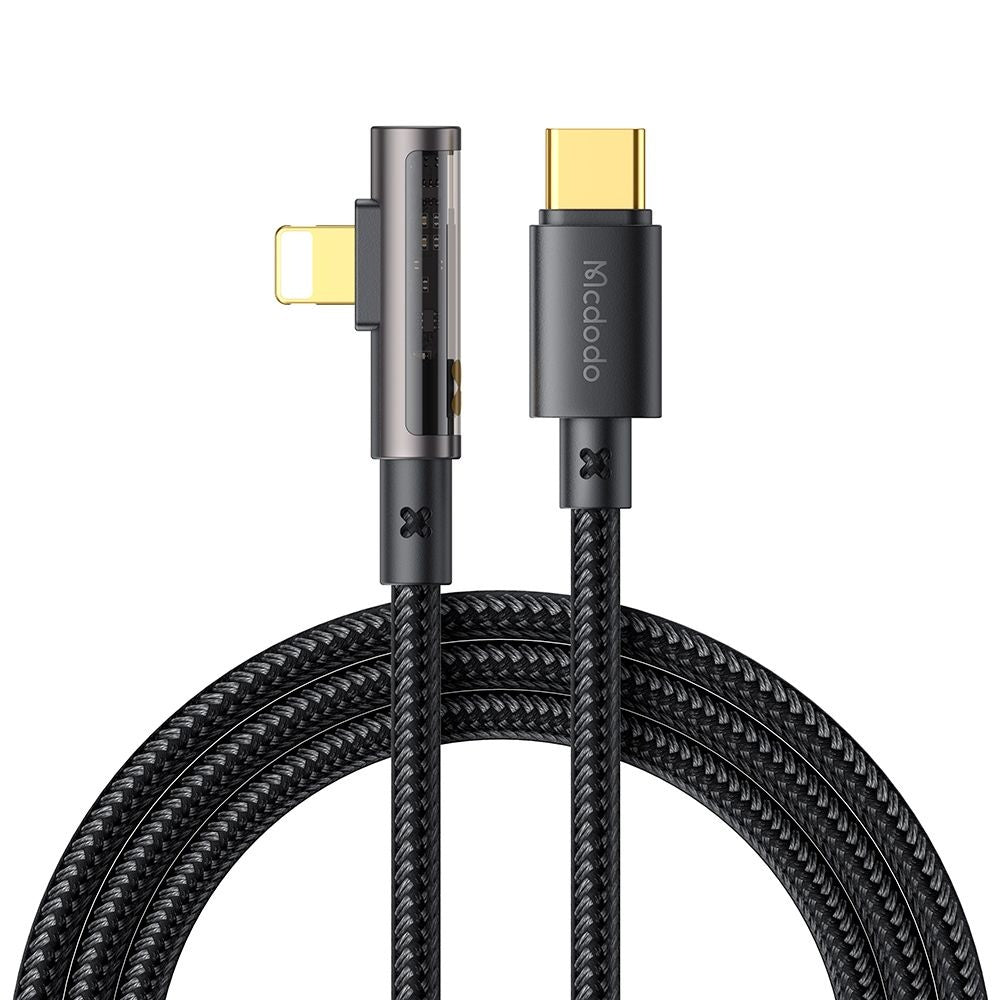 USB-C to Lightning McDodo CA-3390 Angled Data and Charging Cable, 36W, 1.2m, Black