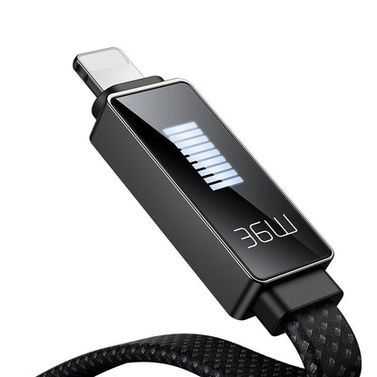 Data- och laddningskabel USB-C - Lightning McDodo CA-4960 Rythm Display, 36W, 1.2m, Svart