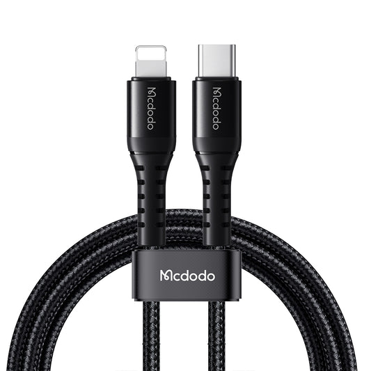 USB-C - Lightning McDodo CA-5631 data- och laddningskabel, 36W, 1m, Svart