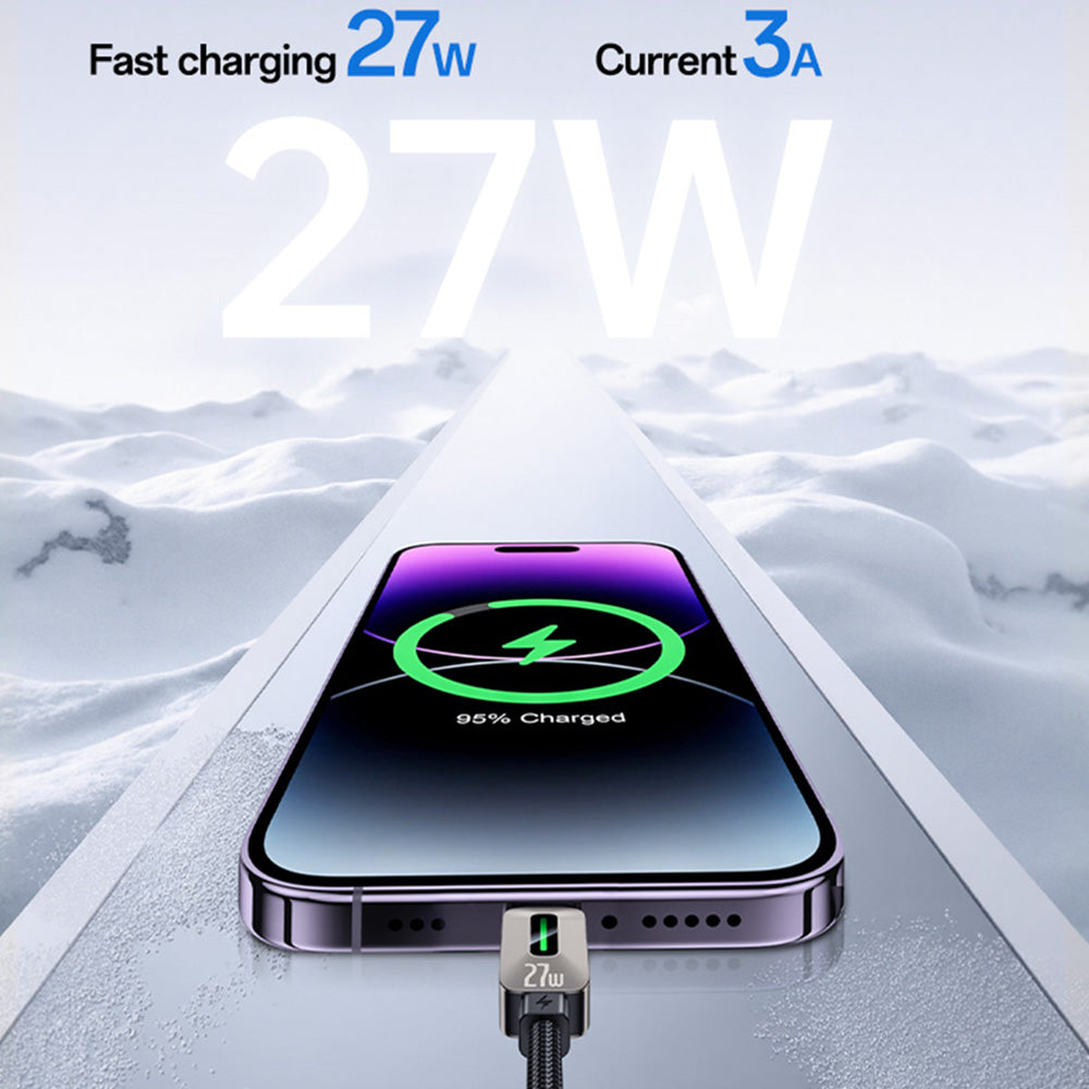 USB-C till Lightning data- och laddningskabel Yesido CA199, 27W, 1,2m, svart
