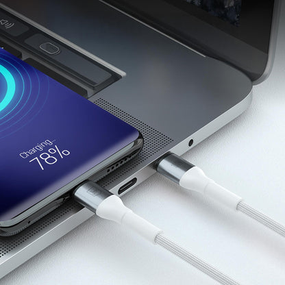 USB-C Data- och laddningskabel - USB-C 3MK Hyper N, 100W, 2m, Vit