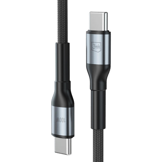 USB-C Data- och Laddningskabel - USB-C 3MK Hyper N, 100W, 2m, Svart