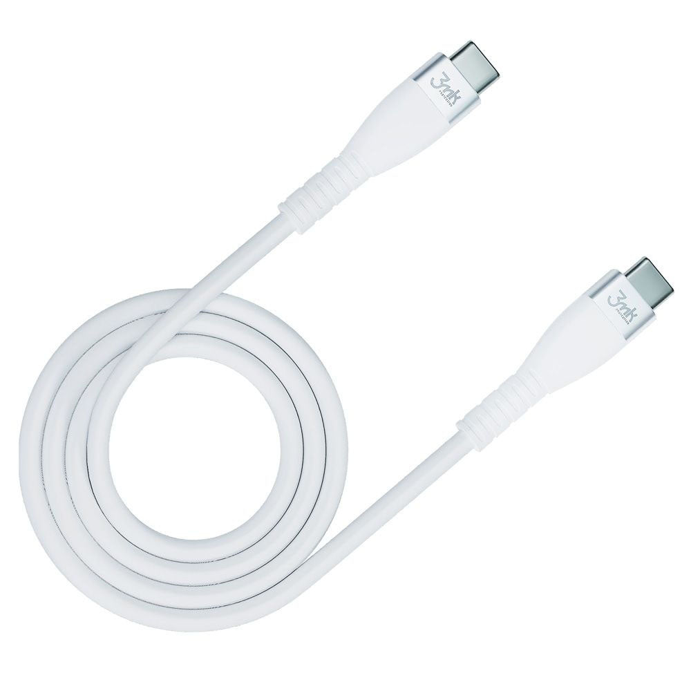 USB-C Data- och laddningskabel - USB-C 3MK Hyper Silicone, 60W, 1m, Vit