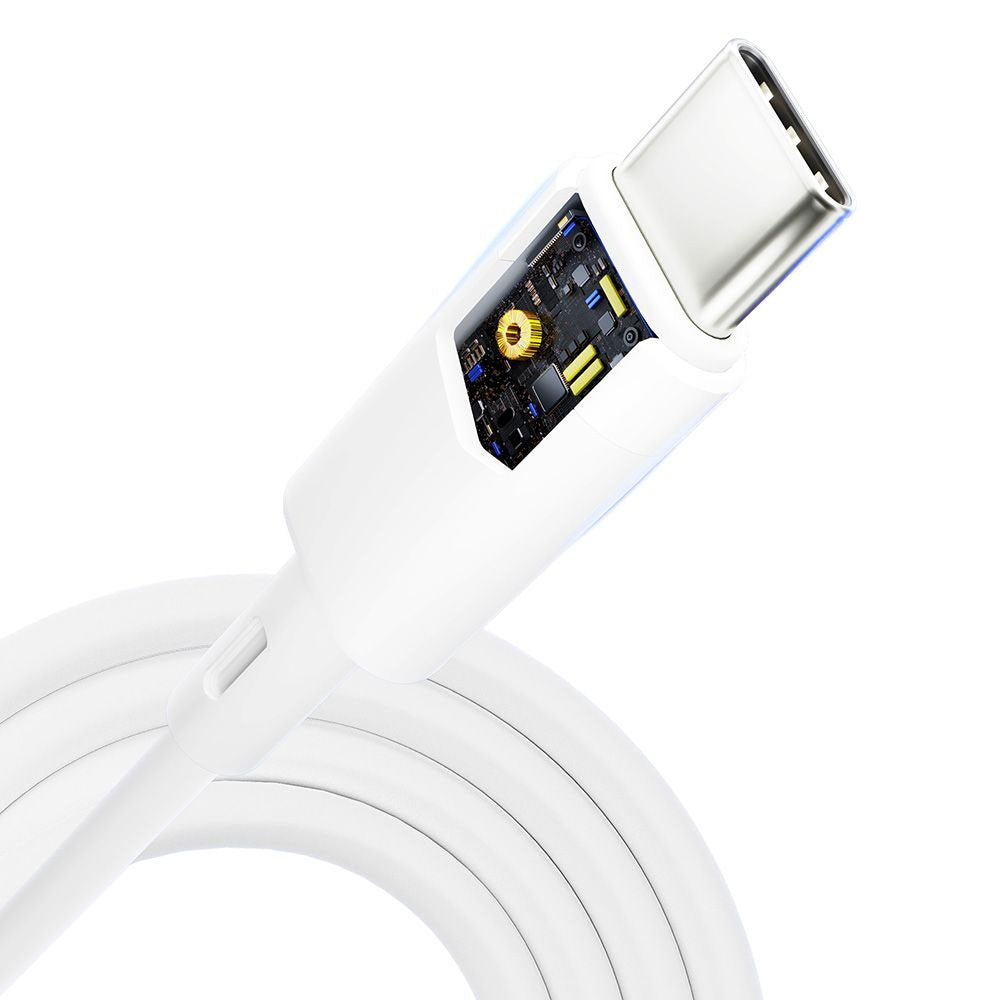 USB-C Data- och laddningskabel - USB-C 3MK Hyper Silicone, 60W, 1m, Vit
