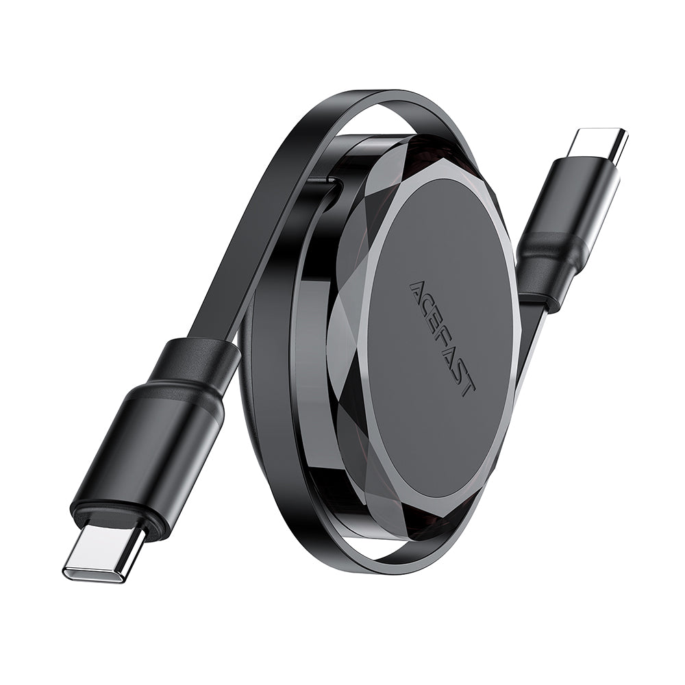 USB-C - USB-C data- och laddningskabel Acefast C13-03, 60W, 0.8m, Svart