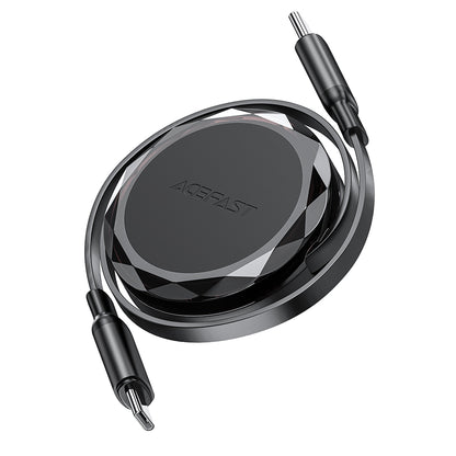 USB-C - USB-C data- och laddningskabel Acefast C13-03, 60W, 0.8m, Svart