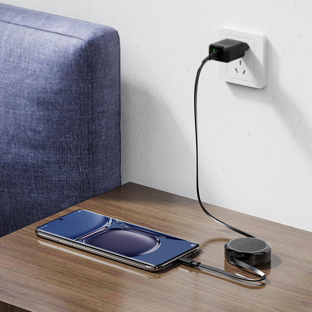 USB-C - USB-C data- och laddningskabel Acefast C13-03, 60W, 0.8m, Svart