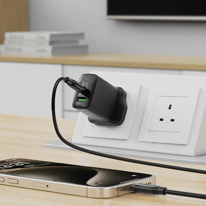 USB-C Data and Charging Cable - USB-C Acefast C16-03, 60W, 1.2m, Black