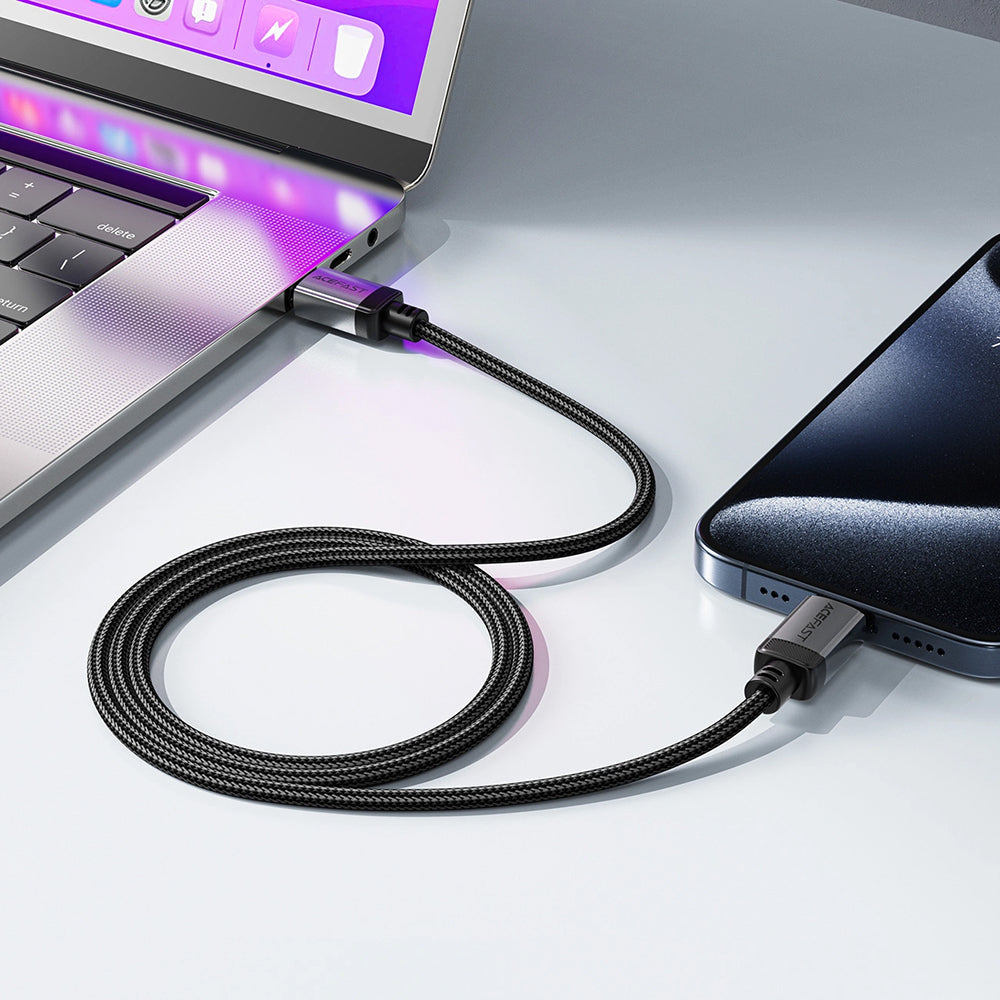 USB-C Data and Charging Cable - USB-C Acefast C20-03, 60W, 1.2m, Black