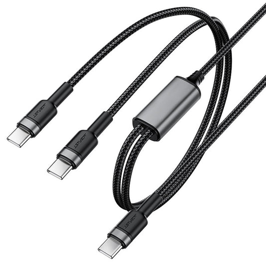 USB-C data- och laddningskabel - 2 x USB-C Acefast C22-02, 100W, 1.25m, Svart