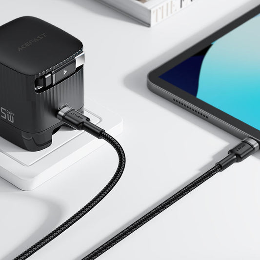 USB-C data- och laddningskabel - 2 x USB-C Acefast C22-02, 100W, 1.25m, Svart