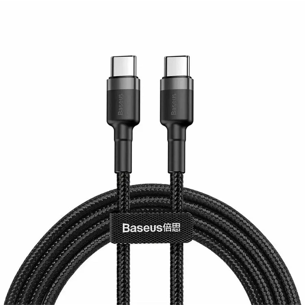 USB-C Data- och Laddningskabel - USB-C Baseus Cafule, 60W, 2m, Set med 3 stycken, Svart S0TV002132