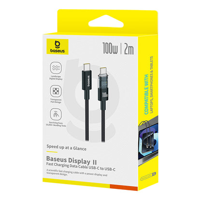 USB-C - USB-C Baseus Display 2, 100W, 2m, Svart P10377706123-00