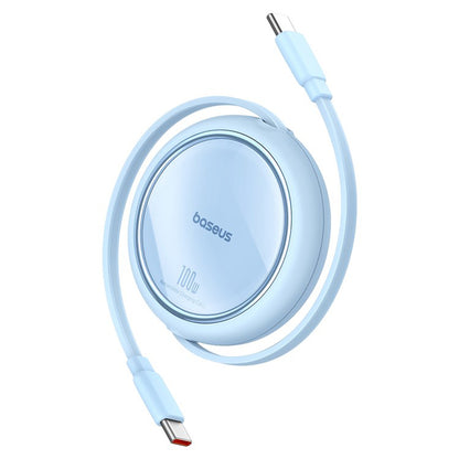 Data- och laddningskabel USB-C - USB-C Baseus Free2Draw Mini Retractable, 100W, 1m, Blå P10364500311-00