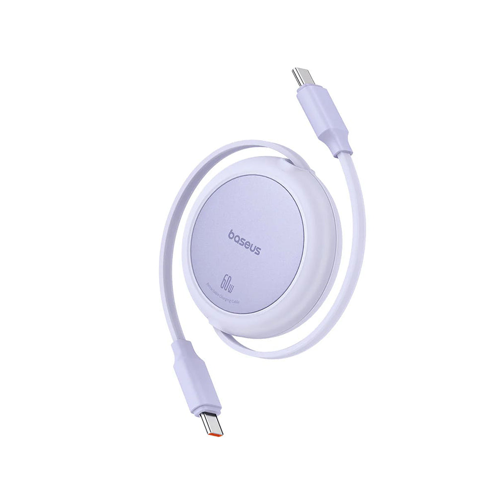 USB-C Data and Charging Cable - USB-C Baseus Free2Pull Mini Retractable, 60W, 1m, Purple P10364500511-01
