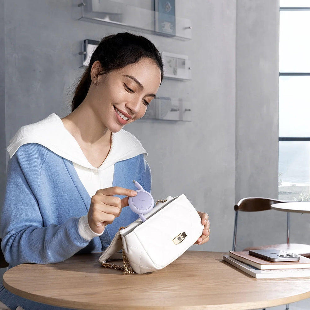 USB-C Data and Charging Cable - USB-C Baseus Free2Pull Mini Retractable, 60W, 1m, Purple P10364500511-01