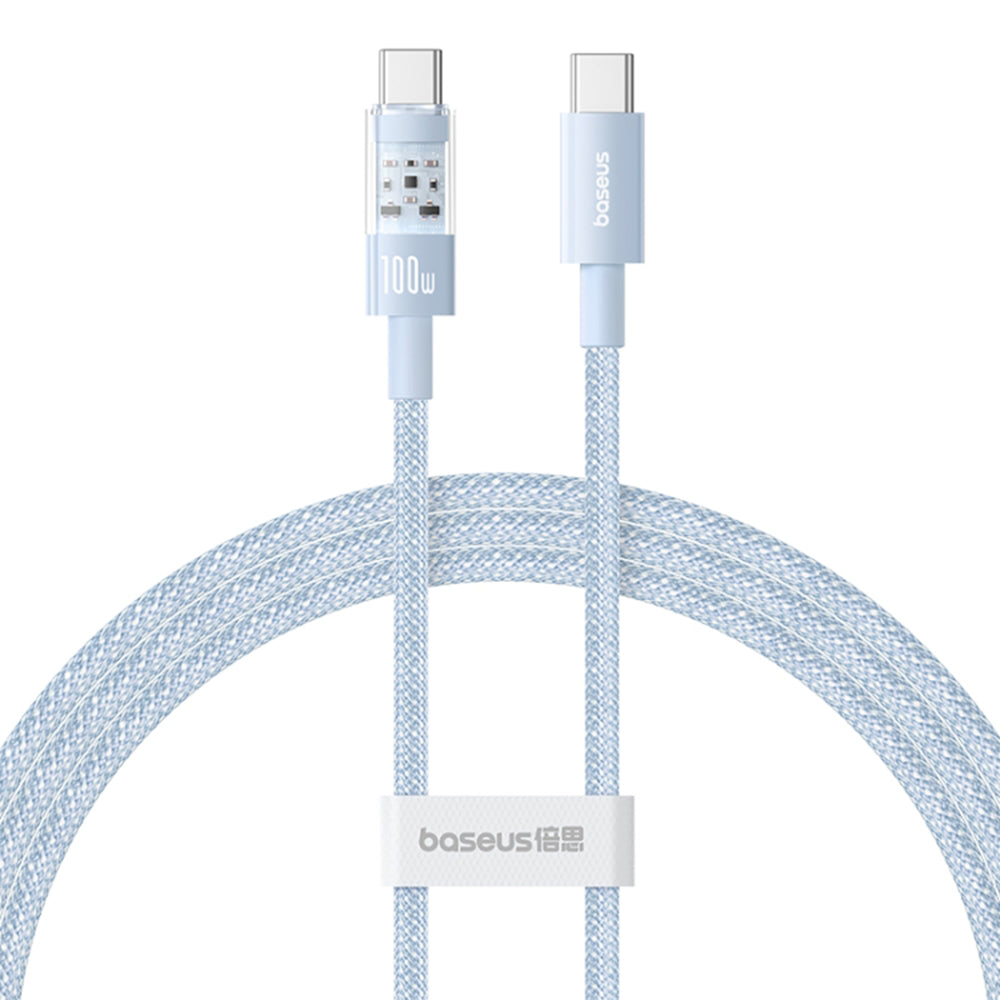 USB-C - USB-C Baseus Gem data- och laddningskabel, 100W, 1m, Blå P10373000311-00