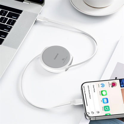 USB-C Data- och Laddningskabel - USB-C Baseus Pathfinder Retractable, 100W, 1m, Vit P10368400211-00