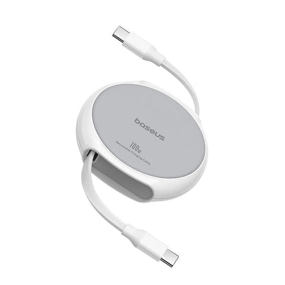 USB-C Data- och Laddningskabel - USB-C Baseus Pathfinder Retractable, 100W, 1m, Vit P10368400211-00