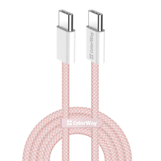 USB-C Data- och Laddningskabel - USB-C ColorWay CW-CBPDCC061, 60W, 1m, Rosa