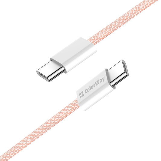 USB-C Data- och Laddningskabel - USB-C ColorWay CW-CBPDCC061, 60W, 1m, Rosa