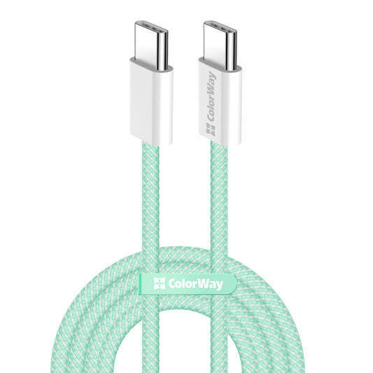 USB-C Data- och Laddningskabel - USB-C ColorWay CW-CBPDCC061, 60W, 1m, Grön