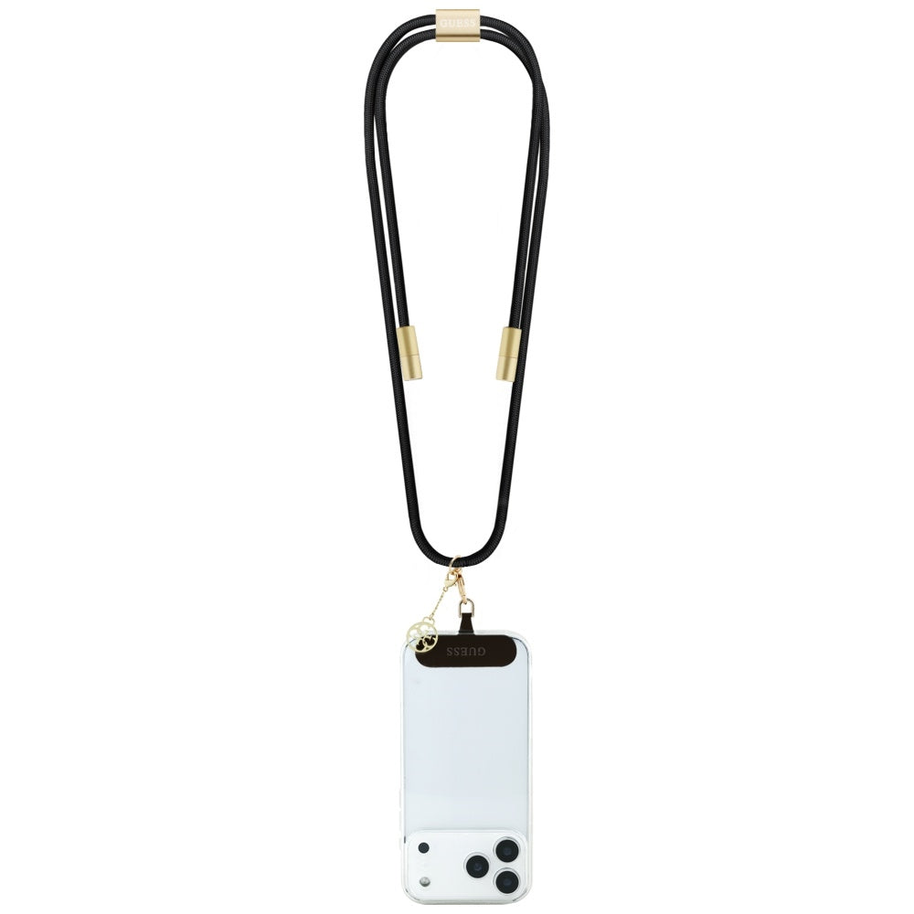 USB-C till USB-C data- och laddningskabel Guess CBDY 4G Charm, 100W, 1,5m, Svart