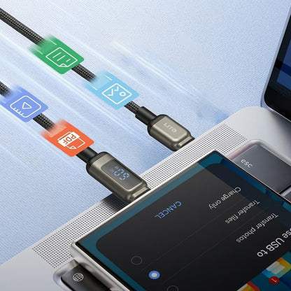 Data- och laddningskabel USB-C - USB-C Lito LD15 Display, 60W, 1m, Svart