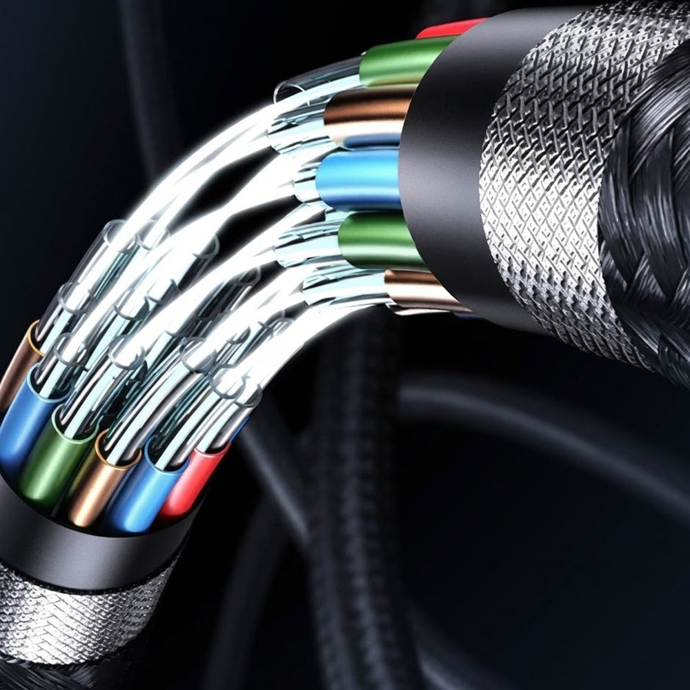 Data- och laddningskabel USB-C - USB-C Lito LD15 Display, 60W, 1m, Svart