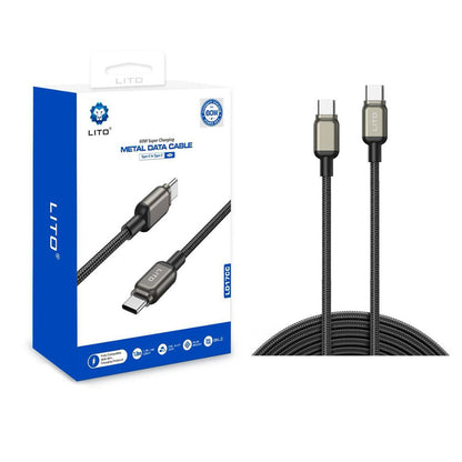 USB-C Data and Charging Cable - USB-C Lito LD17, 100W, 1m, Black