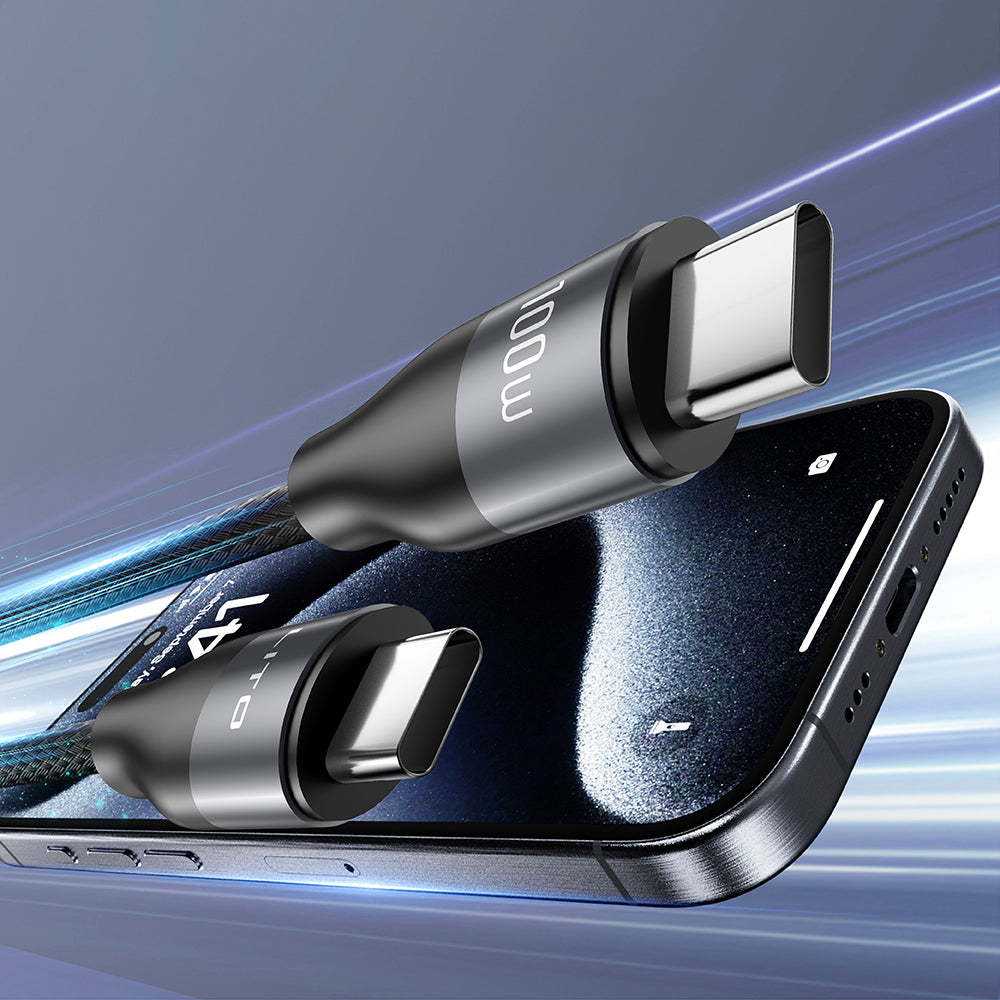 USB-C data- och laddningskabel - USB-C Lito LD23CC, 100W, 1m, Grå