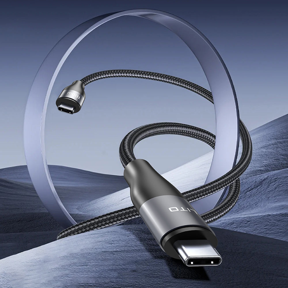 USB-C data- och laddningskabel - USB-C Lito LD23CC, 100W, 1m, Grå
