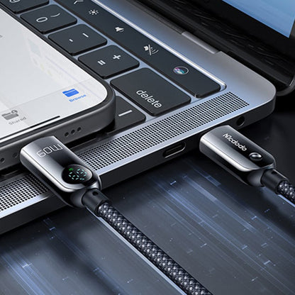 USB-C - USB-C Data- och Laddningskabel McDodo CA-4780 Display, 60W, 1.2m, Svart