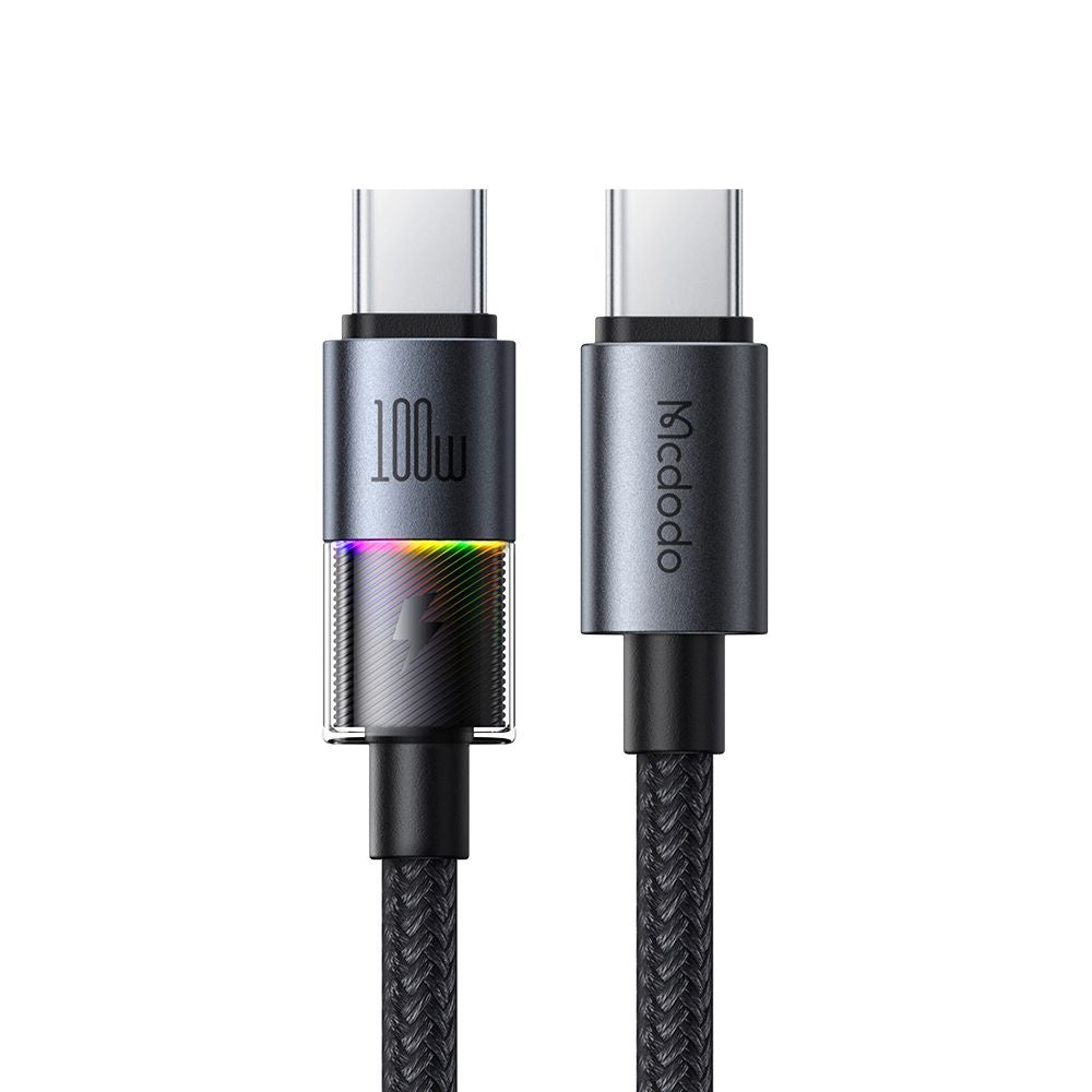 USB-C - USB-C Data- och Laddningskabel McDodo CA-8200 Colorful, 100W, 1.2m, Svart