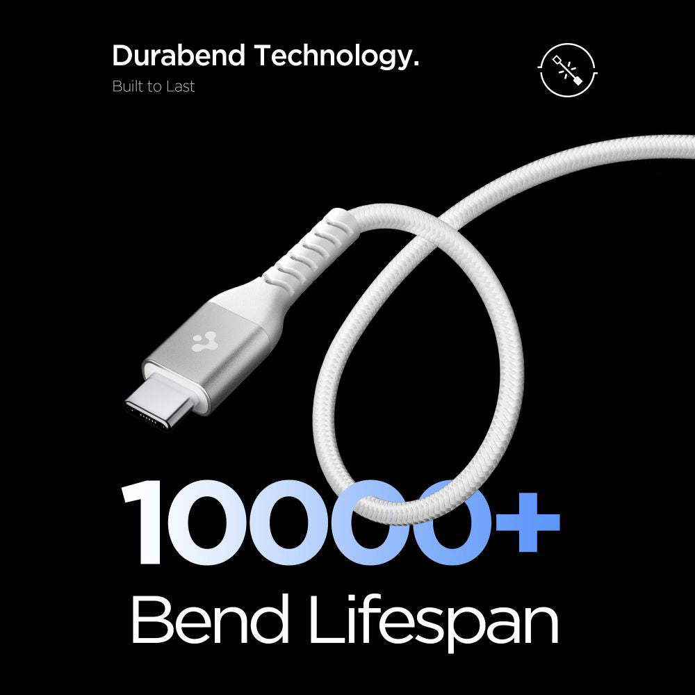 Data- och laddningskabel USB-C till USB-C Spigen EB10010CCA, 100W, 1m, Vit ACA11102