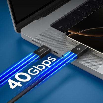 USB-C Data- och Laddningskabel - USB-C Spigen EB24012CC, 240W, 1.2m, Svart ACA09461