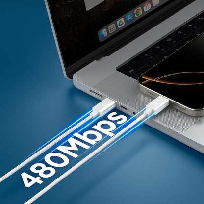 USB-C Data- och Laddningskabel - USB-C Spigen EB6015CC, 60W, 1,5m, Vit ACA10416