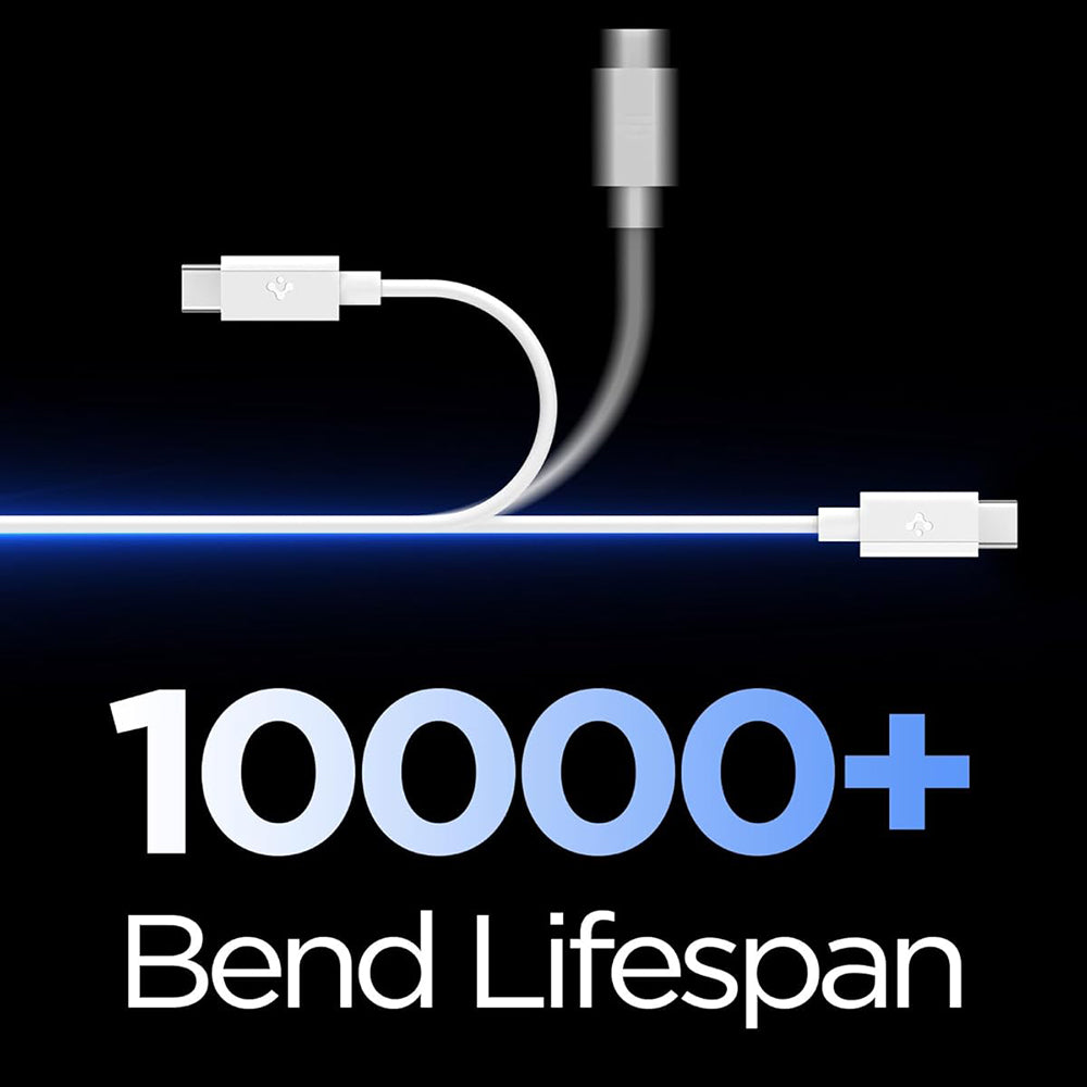 USB-C Data- och Laddningskabel - USB-C Spigen EB6015CC, 60W, 1,5m, Vit ACA10416