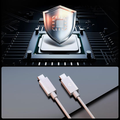 USB-C Data- och Laddningskabel - USB-C Spigen EB6015CC, 60W, 1,5m, Vit ACA10416