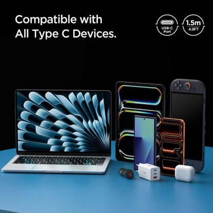 USB-C Data- och Laddningskabel - USB-C Spigen EB6015CC, 60W, 1,5m, Grå ACA10418