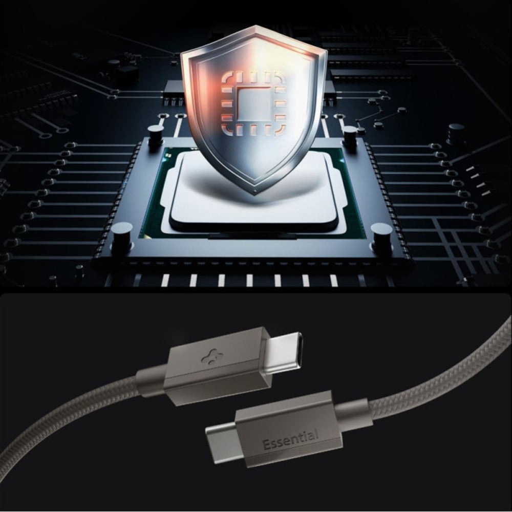 USB-C Data- och Laddningskabel - USB-C Spigen EB6015CC, 60W, 1,5m, Grå ACA10418