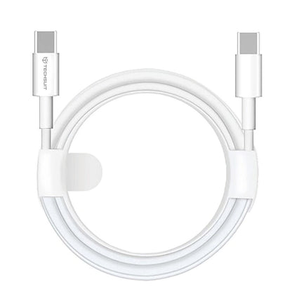 USB-C Data- och Laddningskabel - USB-C Techsuit PCB130, 60W, 1m, Vit