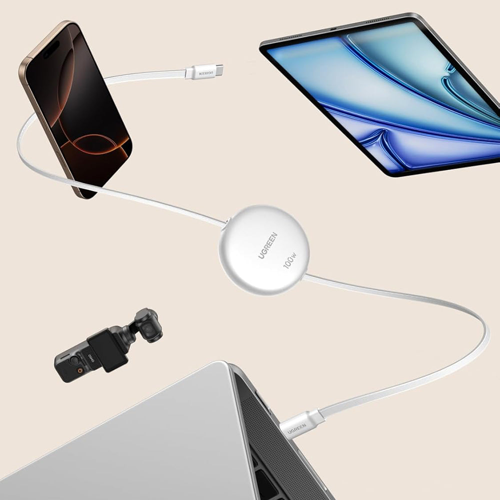USB-C Data- och Laddningskabel - USB-C UGREEN L531, 100W, 1m, Vit