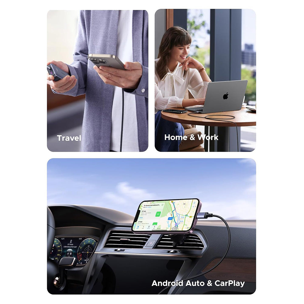 USB-C Data- och Laddningskabel - USB-C UGREEN L532, 240W, 2m, Grå