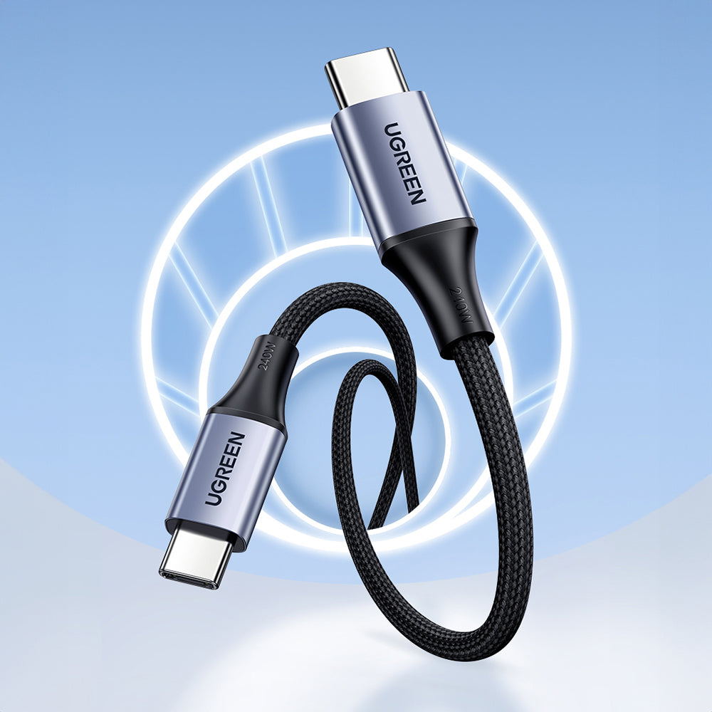 USB-C till USB-C data- och laddningskabel UGREEN US535, 240W, 1m, Grå