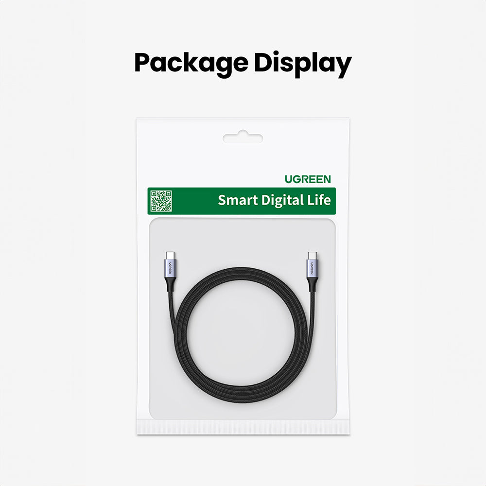 USB-C till USB-C data- och laddningskabel UGREEN US535, 240W, 1m, Grå